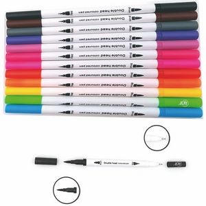 12 Pack of Dual Tips Washable Markers, Set of 12 Colors