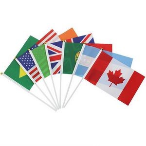 Us Canada Mexico Imprinted Staff Polyester Stick Flags
