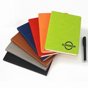 A5 PU Leather Notebook with Ribbon Bookmark