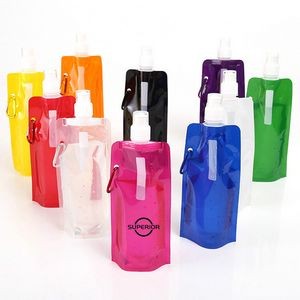 Travel Sports Collapsible Foldable Clip Water Pouch Bottle