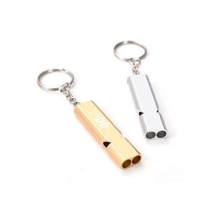 Double Tubes Survival Whistle With Keyring