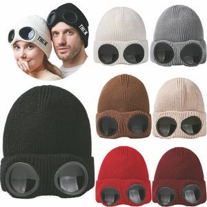 Knit Hat With Windproof Glasses