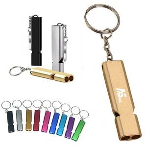 Double Tubes Whistles With Key Chain