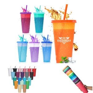 24oz Cups with Lids Straws