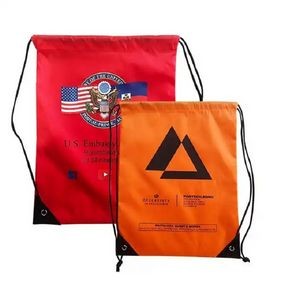 Drawstring Bags Polyester Backpack W/ Reinforced Corners