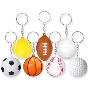 PU Soccer Basketball Tennis Baseball Golf Keychain