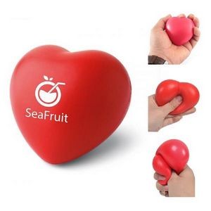 Printed Heart Shaped PU Stress Reliever Toy Ball