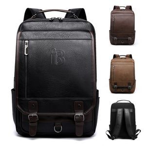 PU Leather Multi-function Retro Casual Backpack