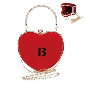 Red velvet heart-shaped chain crossbody shoulder bag handbag