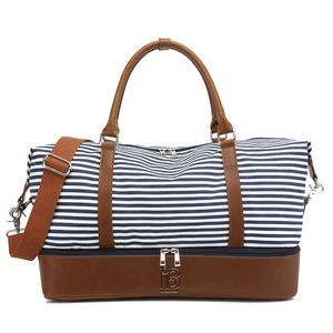 Canvas Travel Duffel Bag with Shoes Compartment