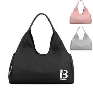 Nylon sports totes bags with shoes compartment for women