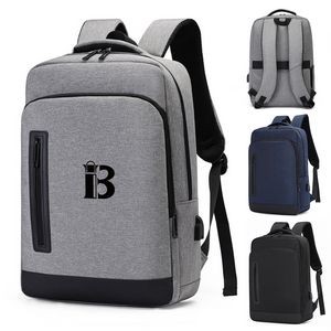 Oxford Travel Laptop Backpack W/ USB Charging Port