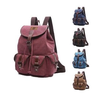Women's Backpack Solid Color Multi-Pocket Outdoor Travel Bag
