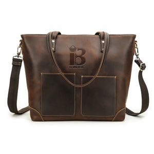 Faux Leather High-capacity 14.2 inch Cross-body Bag
