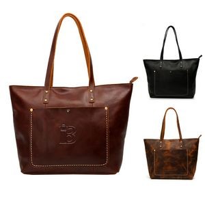 Vintage genuine leather tote bag