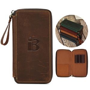 Genuine leather stationery box pencil case wallet