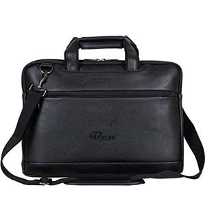 Faux Pebbled Leather Slim 16" Laptop Business Briefcase