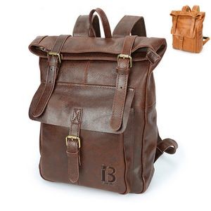 Large Waterproof Leather Backpack for Men and Women