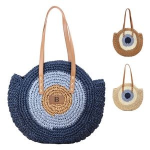 Paper Round Tote Woven Bag