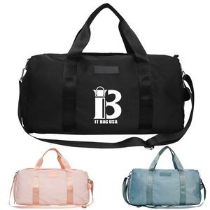 Nylon Travel Duffle Bag with Shoe Compartment & Wet Pocket