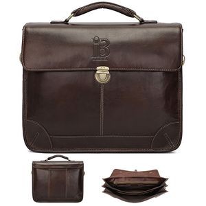 Genuine Leather Briefcase for Men 15.6 Inch Laptop Messenger
