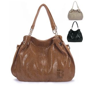 PU Leather Large Serpentine Handbag Tote Bag for women