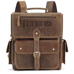 Genuine Leather Laptop Backpack Vintage Travel Office Bag