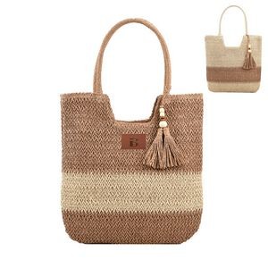 Large Capacity Summer Beach Weaving Bags with Tassels