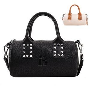 PU Leather Stylish Cylindrical Handbag Crossbody Bag