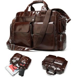 Genuine Leather Sport Gym Duffle Travel Bag