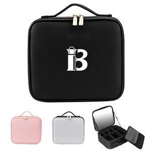 PU Leather Makeup Bag with Mirror