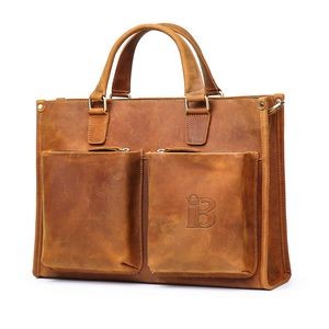 PU Leather Handmade Briefcase Laptop Messenger Bag