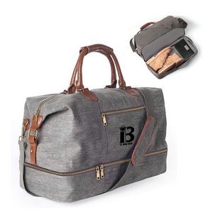 Canvas Weekender Bag with Shoe Pouch