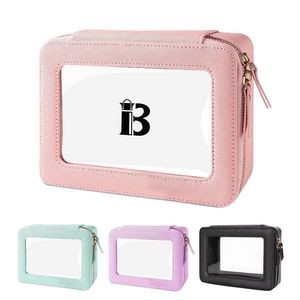 Clear and Waterproof Portable Travel Makeup Bag