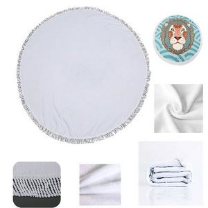 60" Round Beach Towel with Fringes