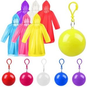 Adult Plastic Disposable Raincoat Ball Keychain