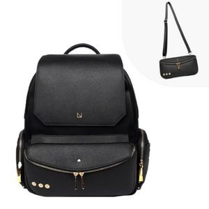 Lux & Nyx - 15" Laptop Zoe Backpack with Detachable Clutch (Black)