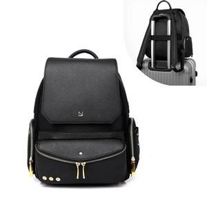 Lux & Nyx - 13" Laptop Zoe Backpack with Detachable Clutch (Black)
