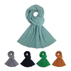 Acrylic double layer kids knitted scarf with polar fleece