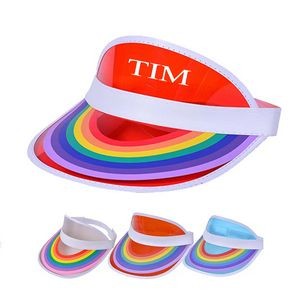PVC Clear Rainbow Visor Hat Cap
