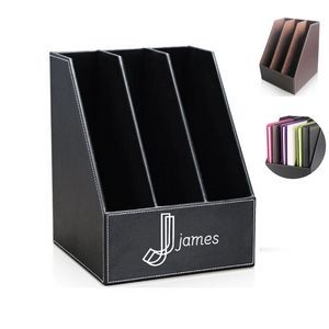 Business Office Supplies Leather Triple File Rack