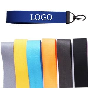 Solid Color Webbing Wristband Keychain