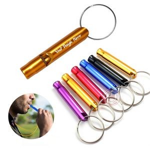 Aluminum Alloy Whistle Key Chain For Camping