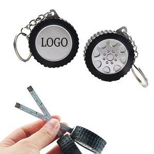 Tire-Shaped Tape Measure Keychain