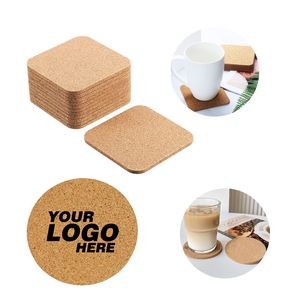Curved-Edge Squares And Round Cork Coaster