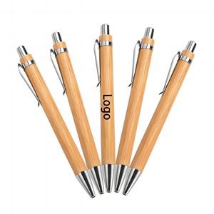Engraved Bamboo Ballpoint Pen With Logo