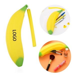 Banana Shaped Silicone Pencil Pouch