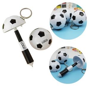 Ball Shaped Pen With Keychain Ring