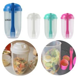 Salad Shaker Container With Fork