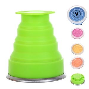 Delicate Silicone Folding Portable Water Bottle With Lid